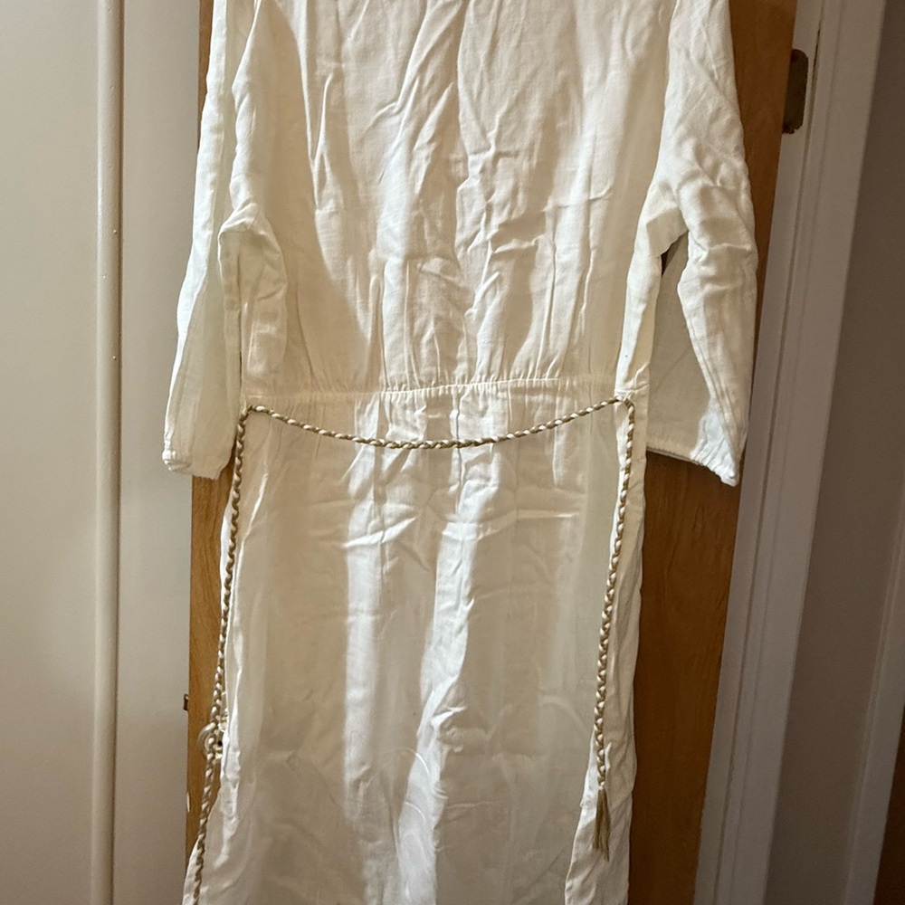 Soft Surroundings White Dress with Brown Embroidery NWT - Picture 10 of 11